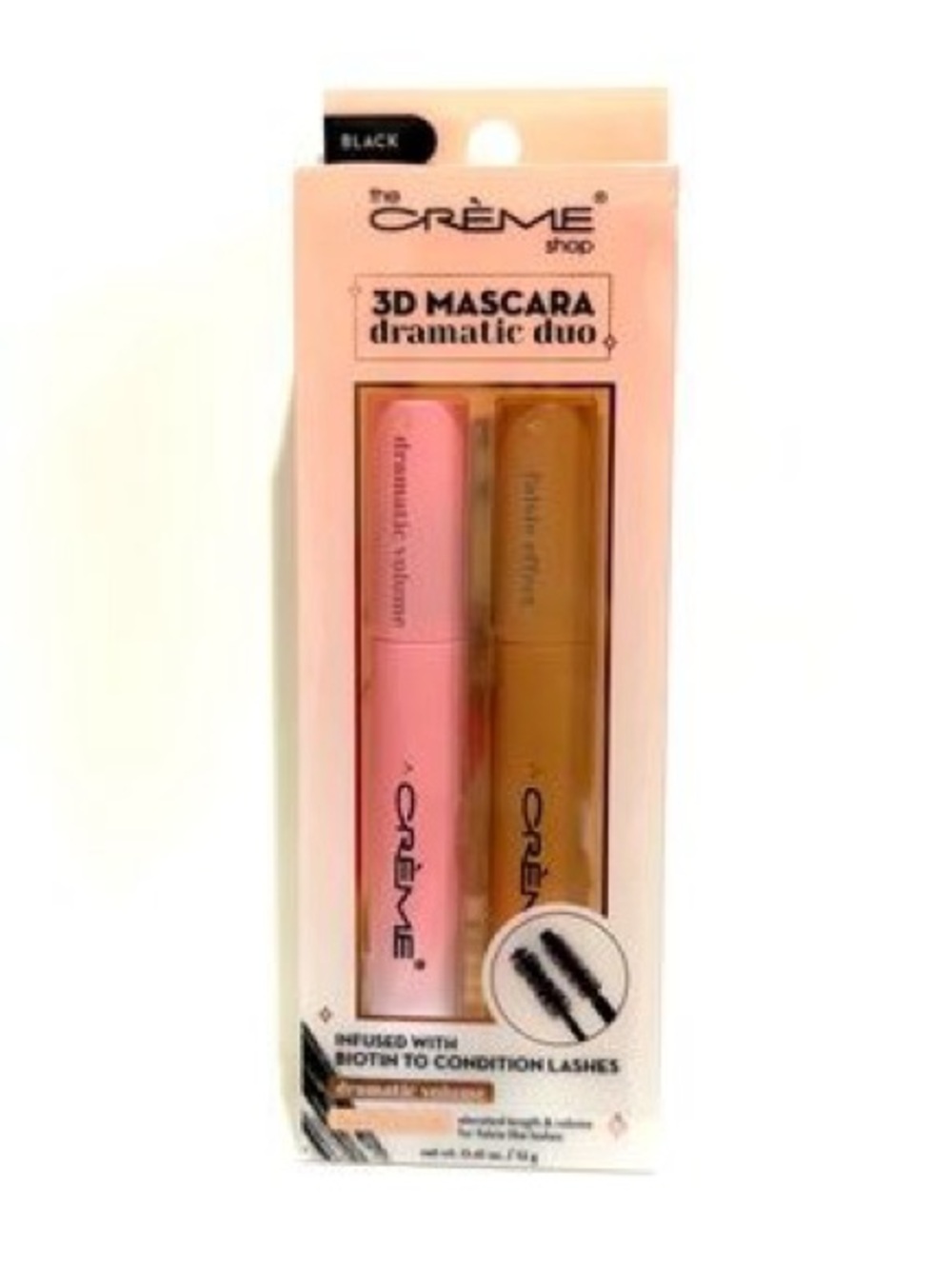 The Crème  Shop 3D Mascara Duo Dramatic Length Volume Falsie Effect W/Biotin